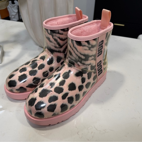 UGG Pink and Black Animal Print Boots - Picture 8 of 9